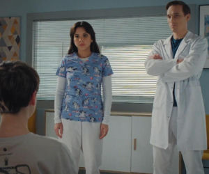 M jak miłość odc. 1916. Franek (Jarosław Śmigielski), Aneta (Ilona Janyst), Olek (Maurycy Popiel)