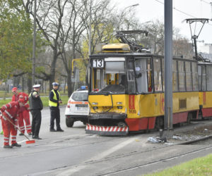Wypadek tramwajowy przy ul.Elekcyjnej w Warszawie