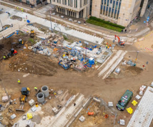 Nowe Centrum Warszawy zimą