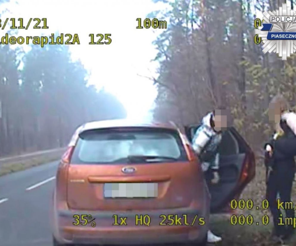Pędził fordem, jak szalony. W aucie było siedem osób! 