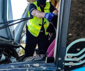 WYPADEK autokaru z dziećmi na A1