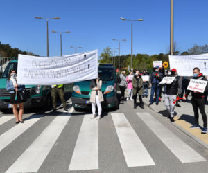 Protesty na granicy w Świnoujściu - 8 maja 2020
