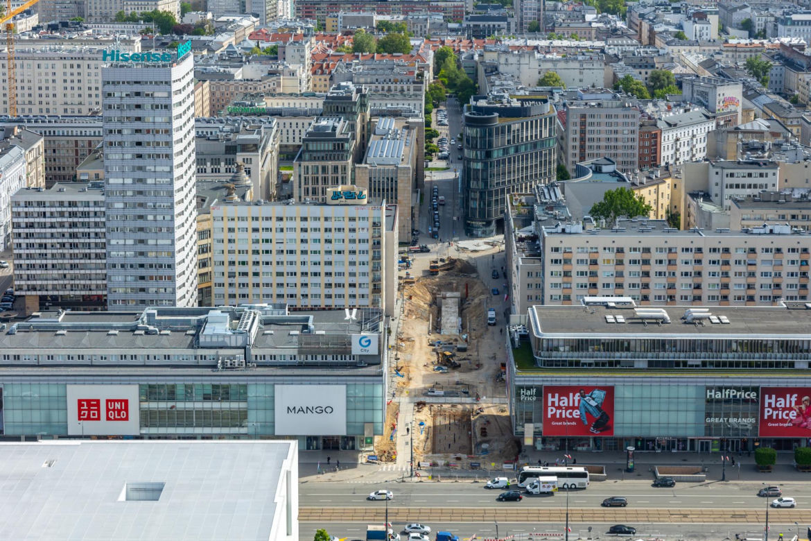 Plac Centralny w Warszawie pod koniec budowy