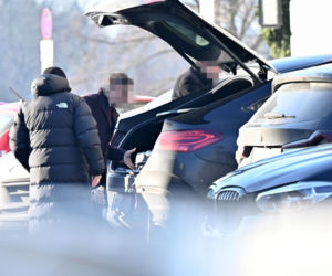 Marek Kondrat z żoną i córką w Warszawie