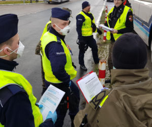 Kontrola sanitarna na granicy w Kołbaskowie