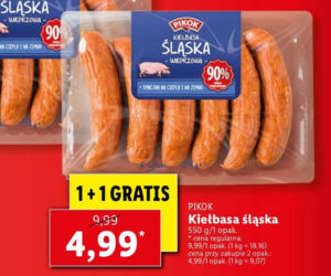 kiełbasa śląska 1+1 gratis