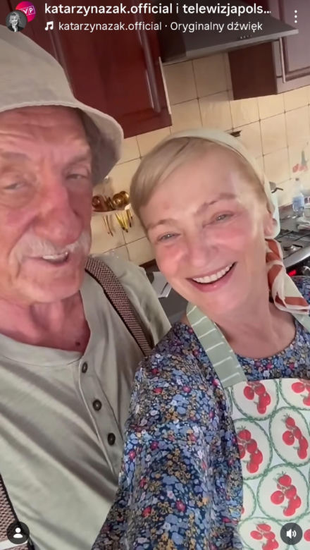 Ranczo 11 sezon. Solejukowa (Katarzyna Żak), Solejuk (Sylwester Maciejewski) na planie