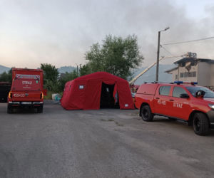 Pożar hali magazynowej w Mszanie Dolnej