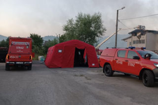 Pożar hali magazynowej w Mszanie Dolnej
