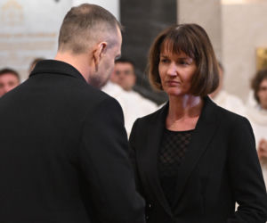 Karol Nawrocki na pogrzebie Jacka Magiery