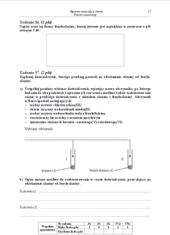 Arkusz rozszerzony chemia matura 2014