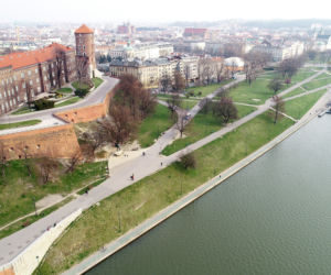 Kraków z lotu ptaka w czasie kwarantanny