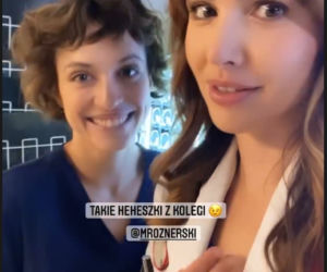 Na dobre i na złe na planie. Hania Sikorka (Marta Żmuda Trzebiatowska), Julka Burska (Aleksandra Hamkało)