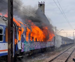 Pożar wagonów kolejowych w Bieżanowie