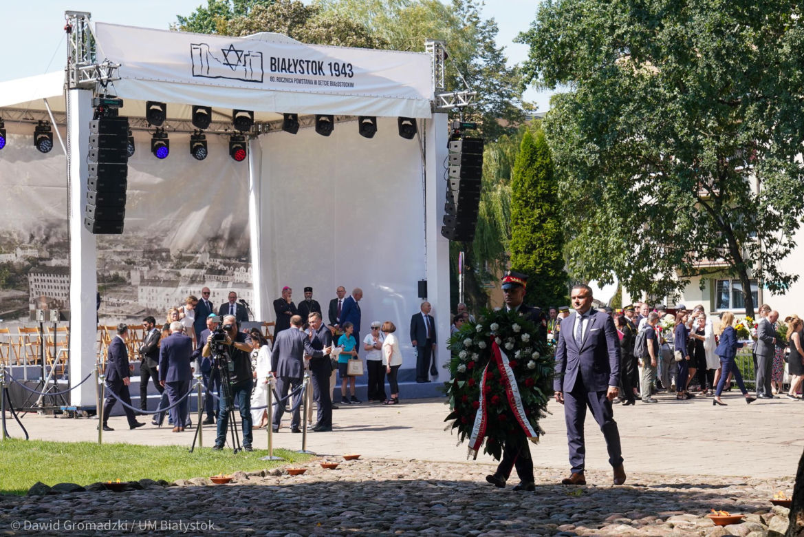 80. rocznica Powstania w Getcie Białostockim. Tak wyglądały uroczystości upamiętniające [ZDJĘCIA]