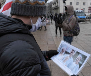 Warszawa. Akcja solidarnościowa z Nawalnym