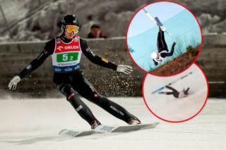 Nagranie koszmarnego wypadku w Vikersund. Narta wbita w skocznię, dla widzów o mocnych nerwach