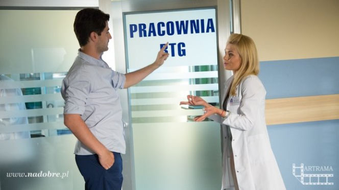 Na dobre i na złe odc. 573. Adam Krajewski (Grzegorz Daukszewicz), Agata (Emilia Komarnicka)