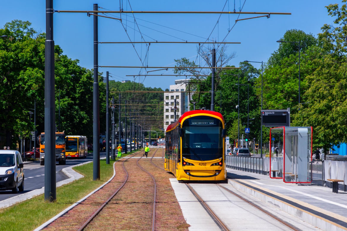 Tramwaj na Gagarina w Warszawie
