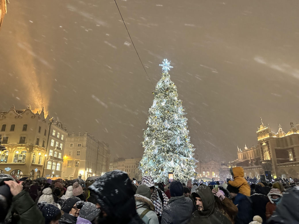 Choinka rozbłysła na Rynku Głównym. Tak wygląda Kraków w zimowej scenerii! 