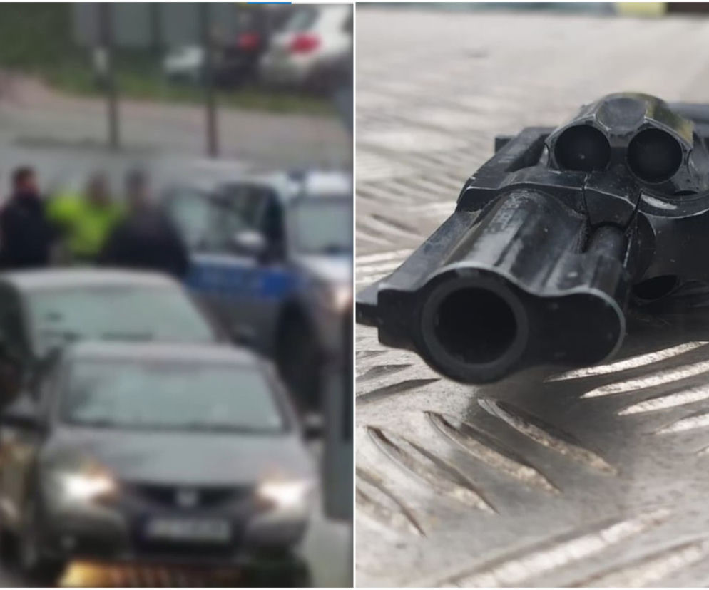 Zielona Góra. Wielka awantura na środku ulicy! 30-latek z opla wyciągnął broń [WIDEO] 
