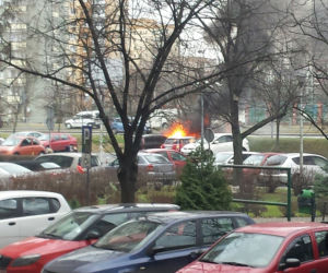 Pożar aut na Gocławiu