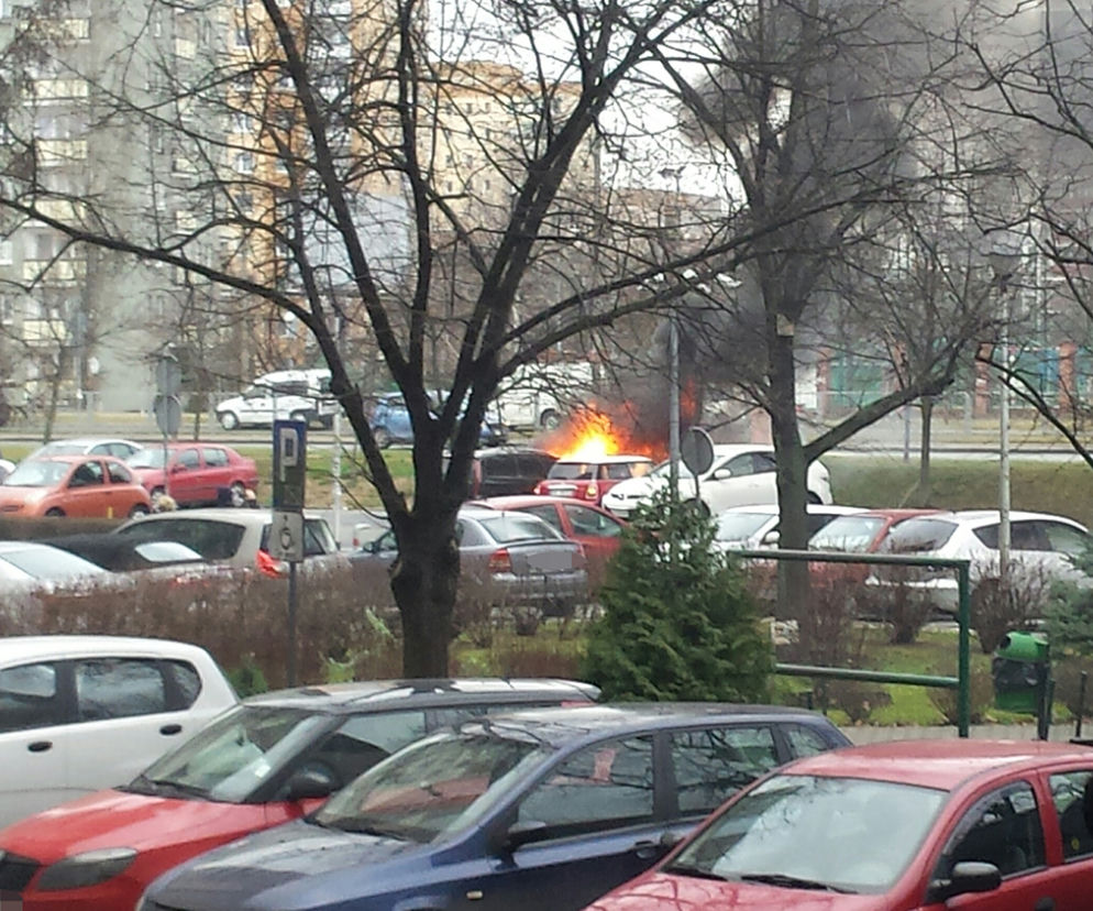 Pożar aut na Gocławiu