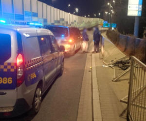 Nocny wypadek na Moście Gdańskim w Warszawie