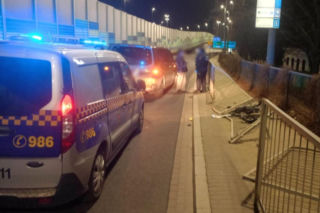 Nocny wypadek na Moście Gdańskim w Warszawie