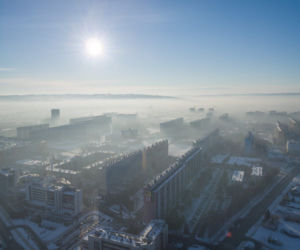 Smog nad Rzeszowem widziany z drona