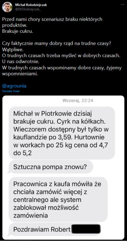 W sklepach brakuje cukru