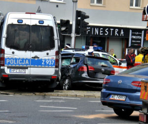 Wypadek na skrzyżowaniu Grójeckiej z Wawelską