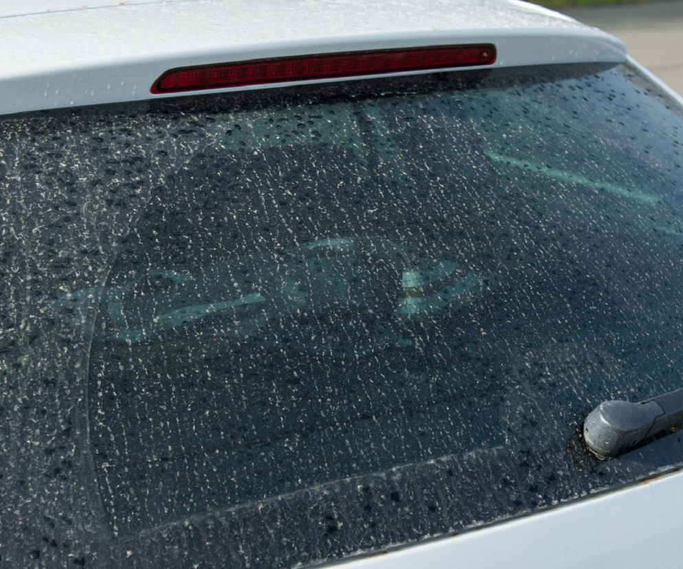 Opady deszczu na samochodzie