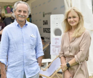 Grażyna Torbicka z mężem w Kazimierzu Dolnym na festiwalu Dwa Brzegi