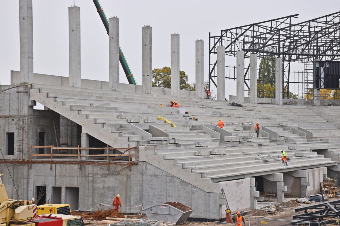 Budowa stadionu w Szczecinie - październik 2020