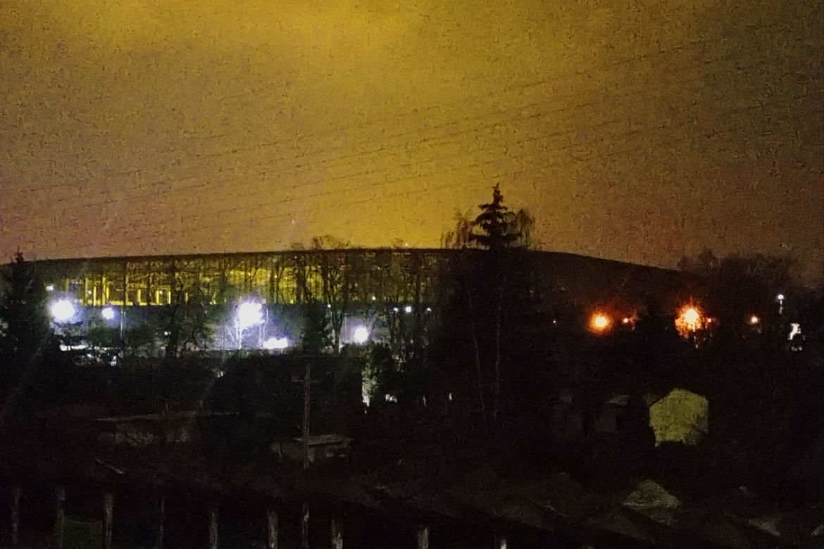 Pomarańczowa łuna nad Szczecinem
