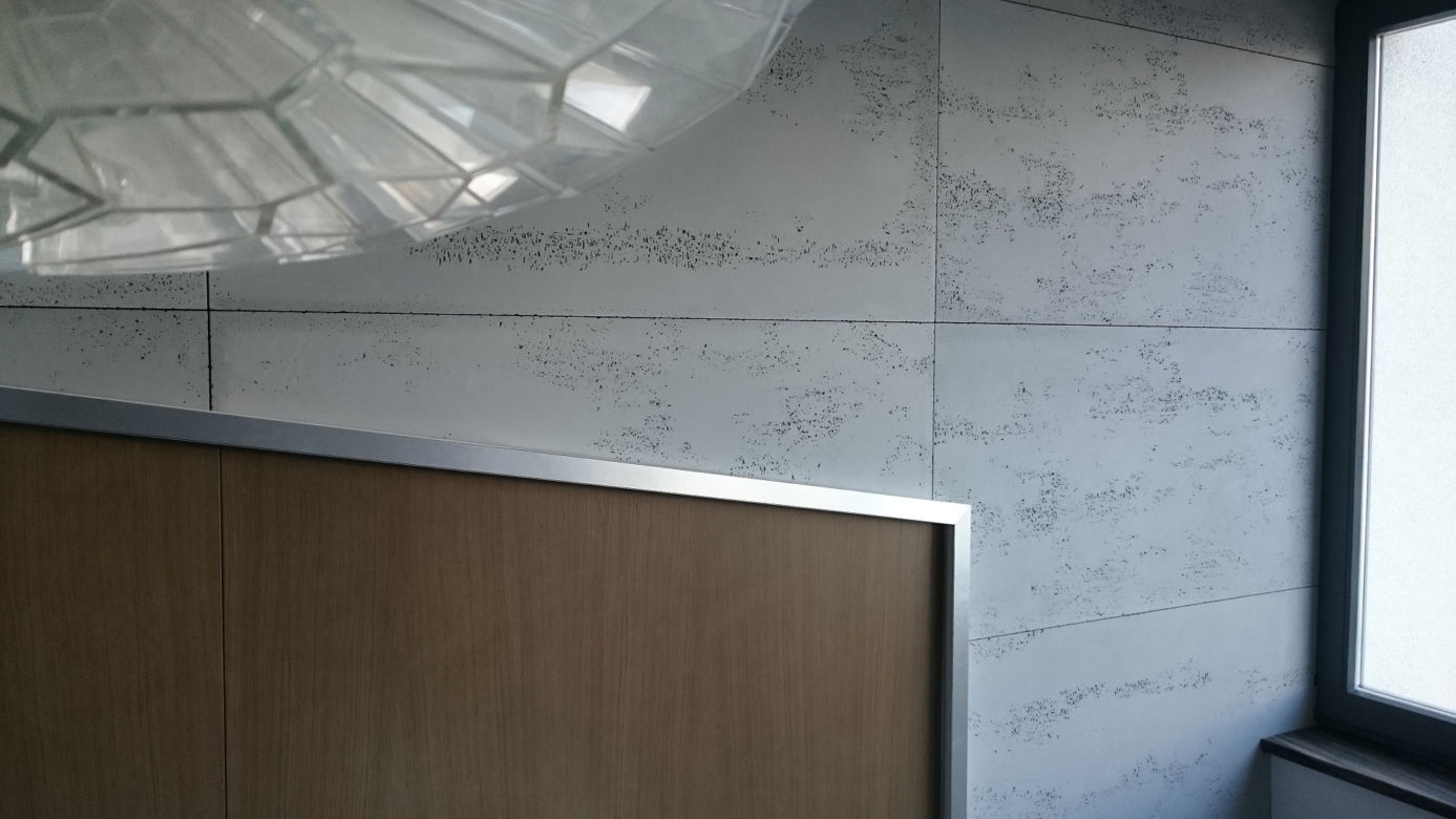 Beton architektoniczny - płyty betonowe na ścianie LUXUM