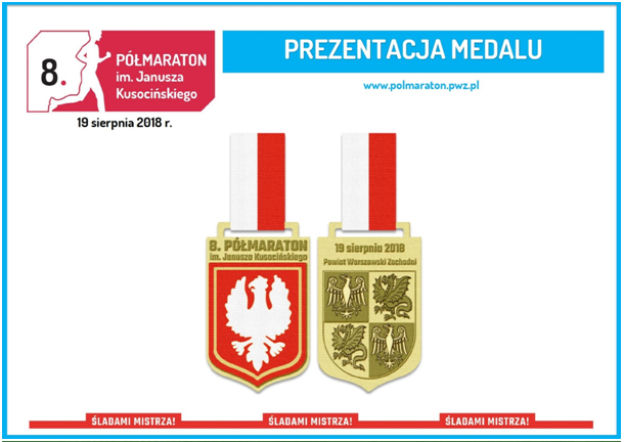 Śladami mistrza! 8. półmaraton im. Janusza Kusocńskiego - medal