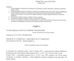 Oświadczenie Rafała Trzaskowskiego