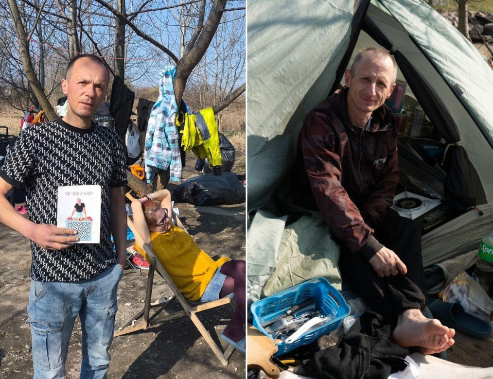 Ich dom to namiot w rezerwacie. Jak Paweł, Agnieszka i Zbyszek zorganizowali życie w cieniu mostu?