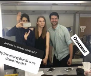 Pola Gonciarz, Katarzyna Dąbrowska i Grzegorz Daukszewicz na planie Na dobre i na złe