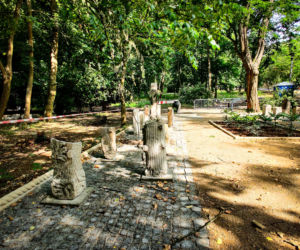 Lapidarium w parku Chopina