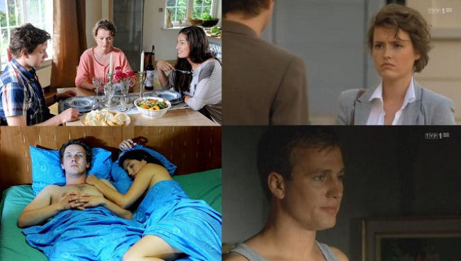 NAD ROZLEWISKIEM odc. 12. Marysia (Olga Frycz), Kuba (Antoni Królikowski), Agata (Orina Krajewska), Krzysztof (Mateusz Janicki)
