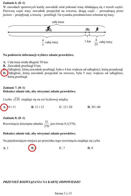 egzamin gimnazjalny 2014 matematyka