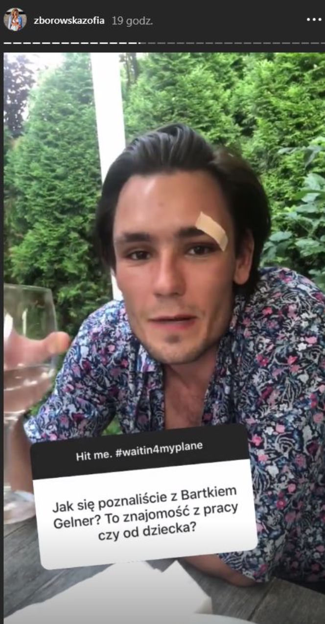 Bartek Gelner na Instagramie Zofii Zborowskiej