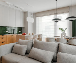 Mieszkanie w kolorach szałwiowej zieleni i ciepłej terakoty