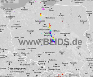 Burze w Polsce 6.07.2012 - MAPKA z godz. 10.30-12.30