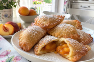 Smażone pierożki z morelami i brzoskwiniami. Na patelni stają się rumiane jak małe pączki