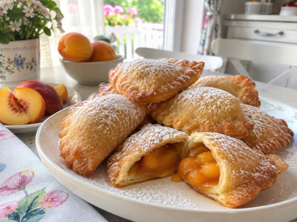Smażone pierożki z morelami i brzoskwiniami. Na patelni stają się rumiane jak małe pączki