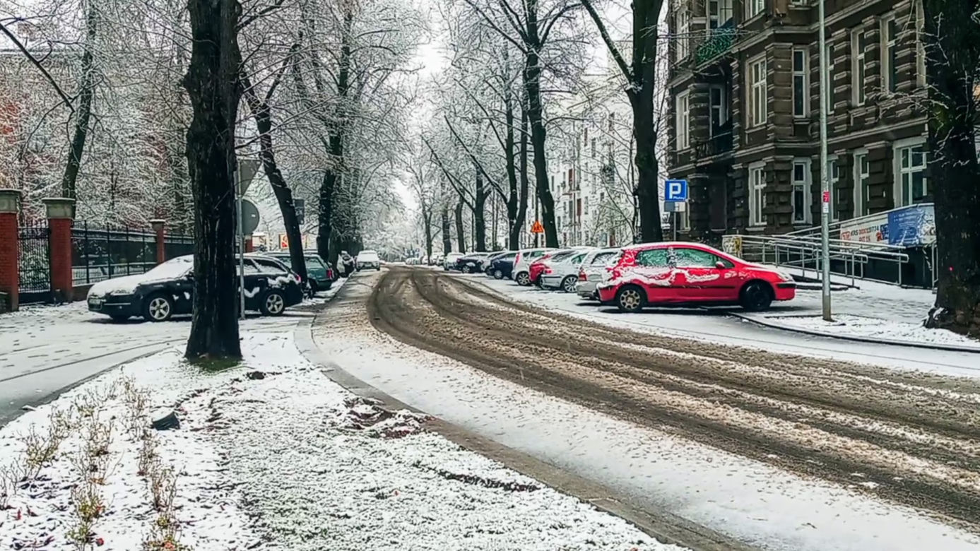 Pierwszy śnieg w Szczecinie